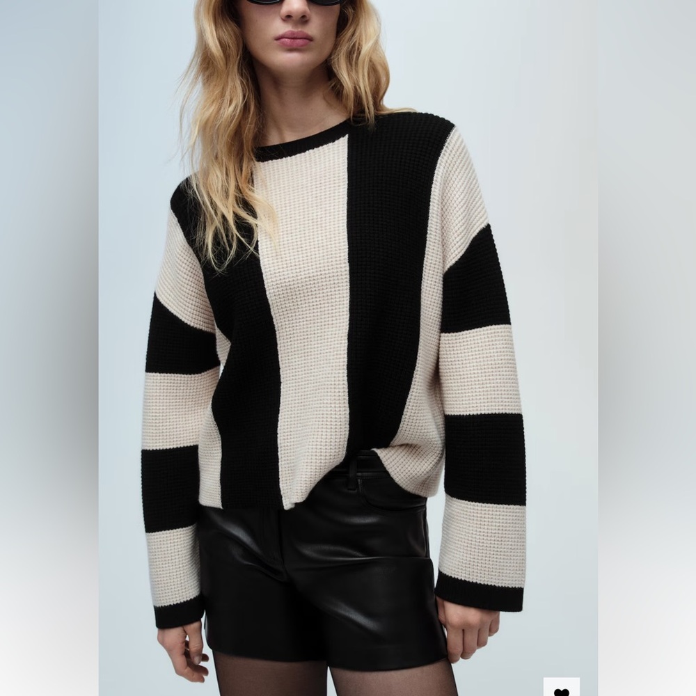 MANGO striped knit top
